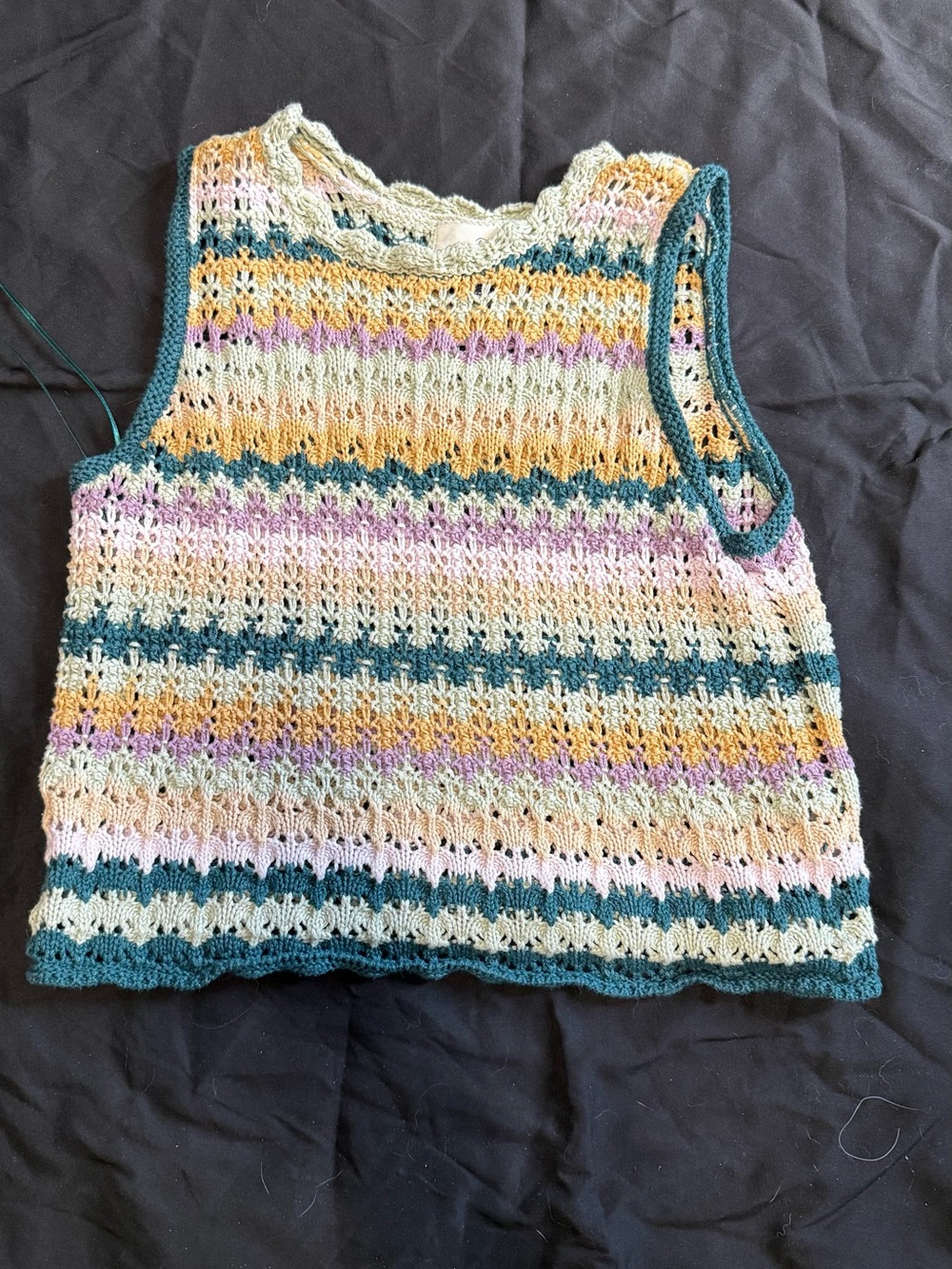 Target Multicolor Crochet Tank Top in Cream, Teal, Lavender, Mustard